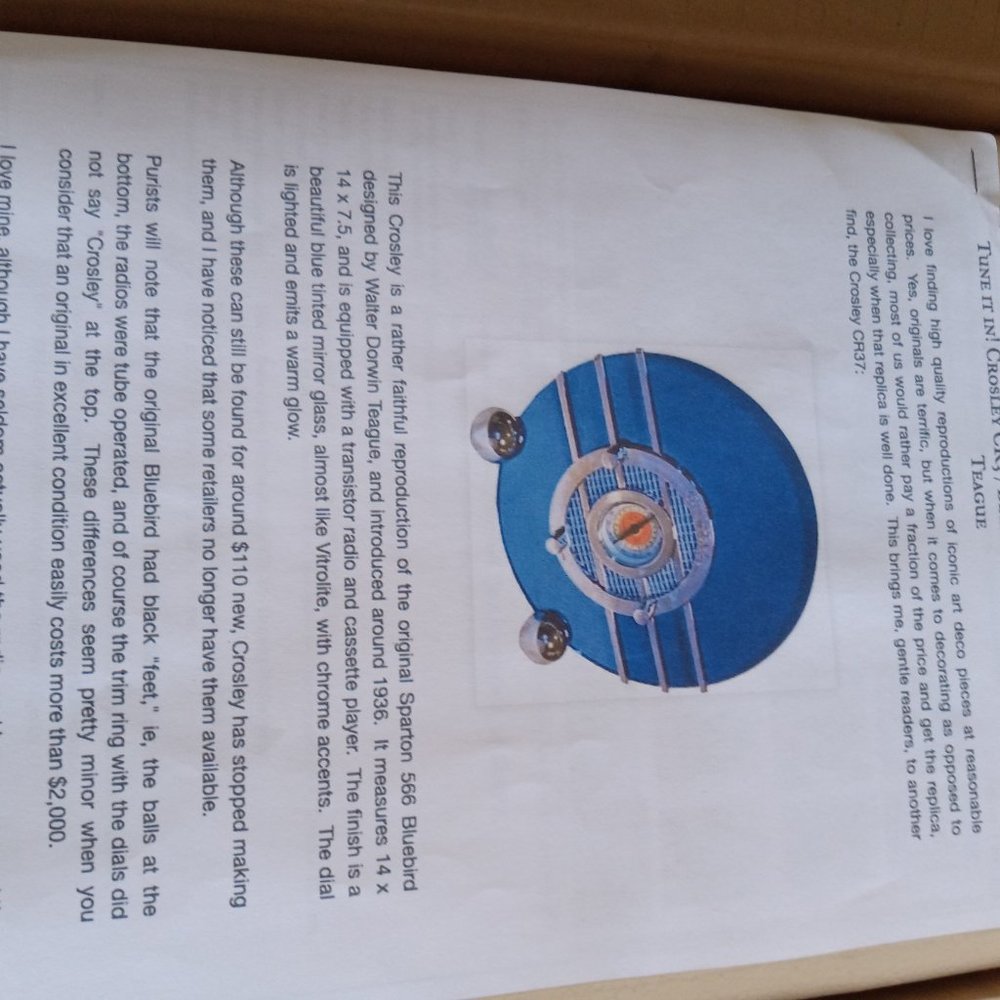 Crosley Bluebird Collector's Edition AM/FM Radio (Sparton 506 Replica-CR 37)